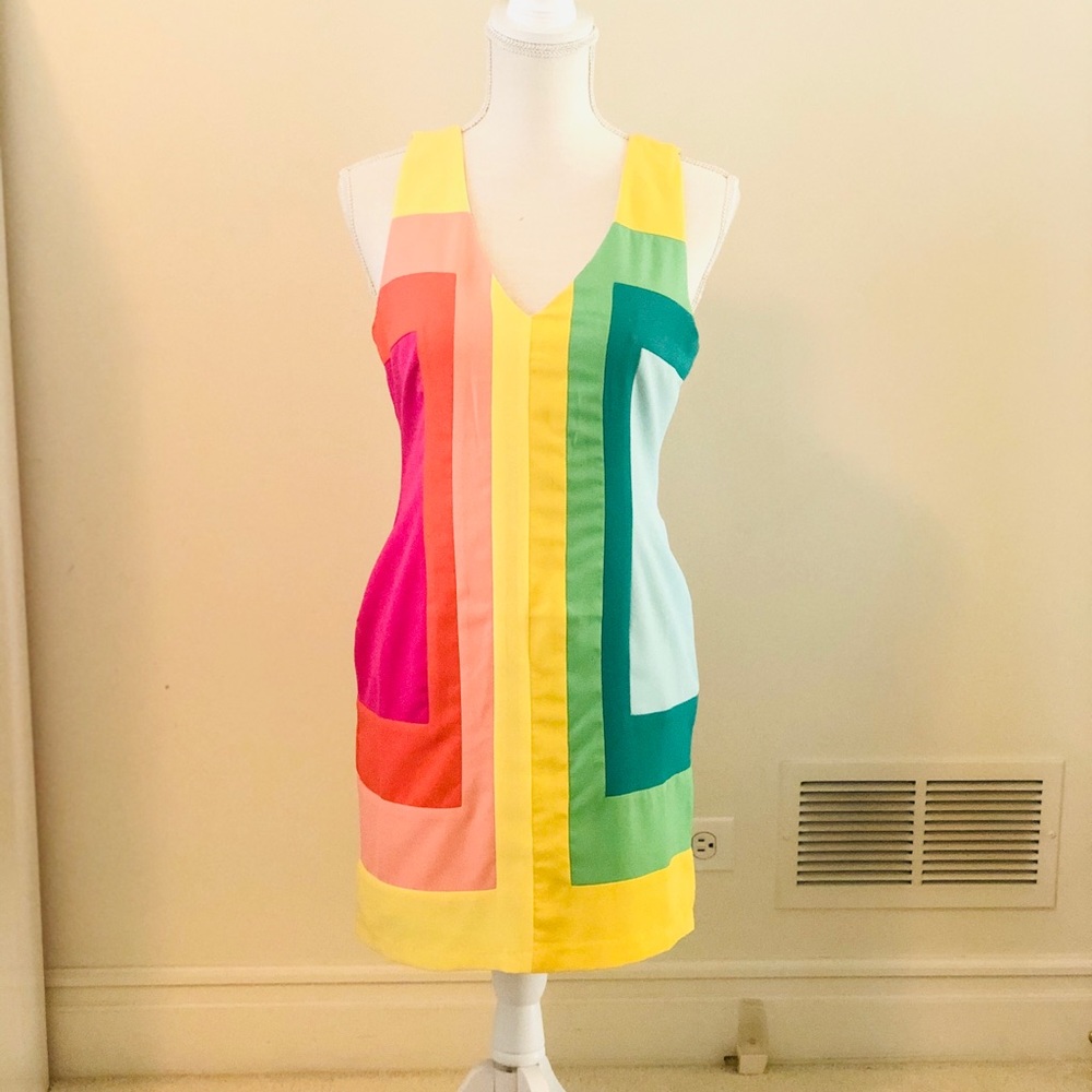 Block multicolor shift dress